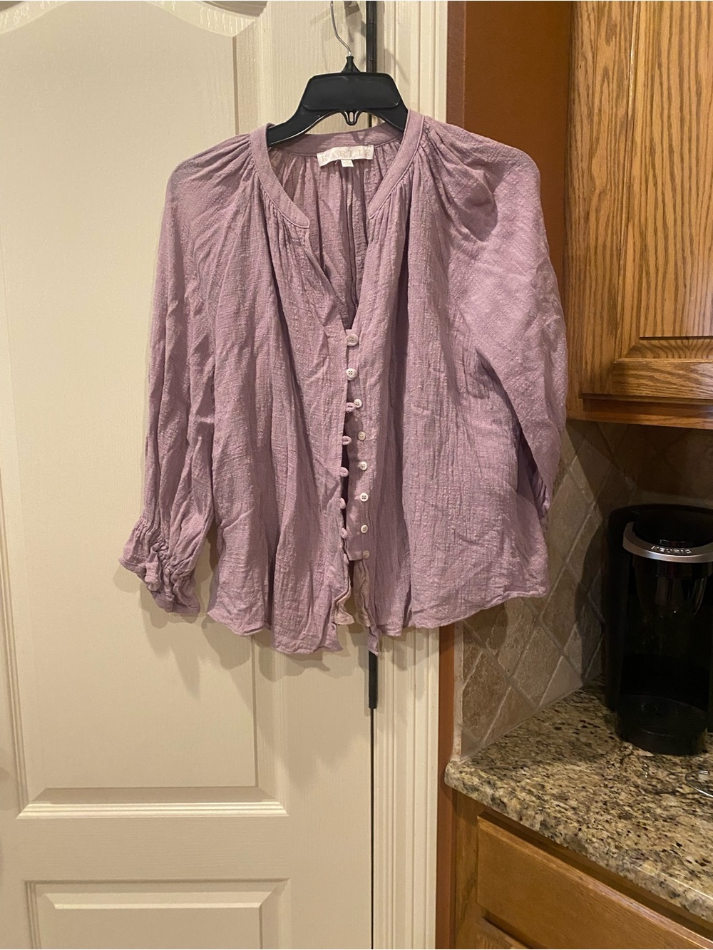 Lilac Button-Front Women's Blouse